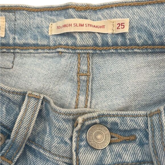 Levis Premium 70s High Slim Straight Denim Jeans Womens Size 25 - Picture 5 of 12
